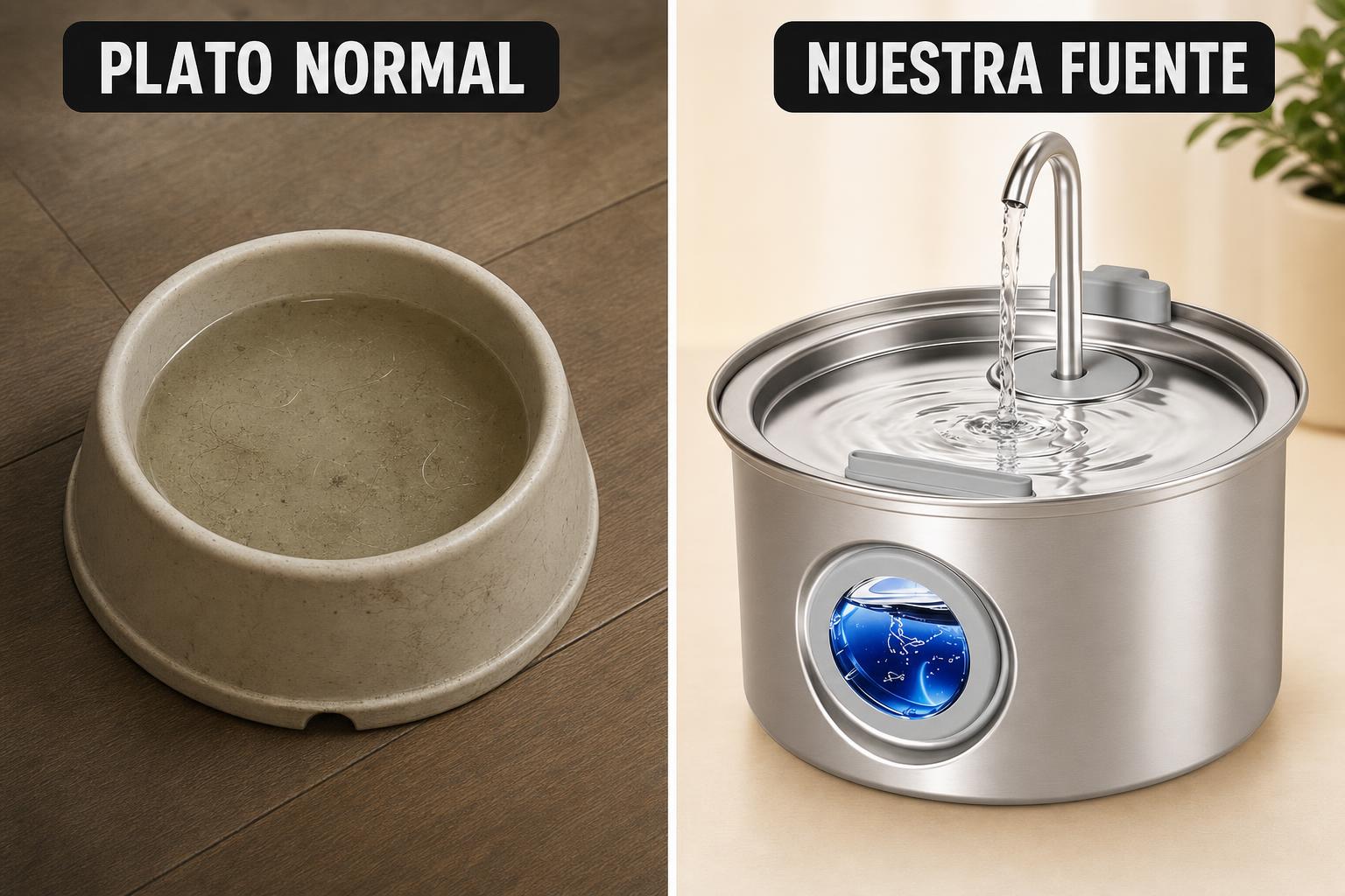 Ordinary bowl versus HYRAVA fountain