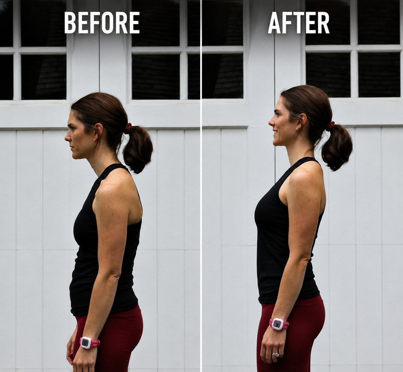 Before & after — everyday posture awareness