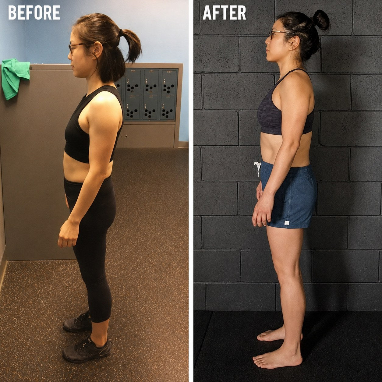 Before & after — standing tall
